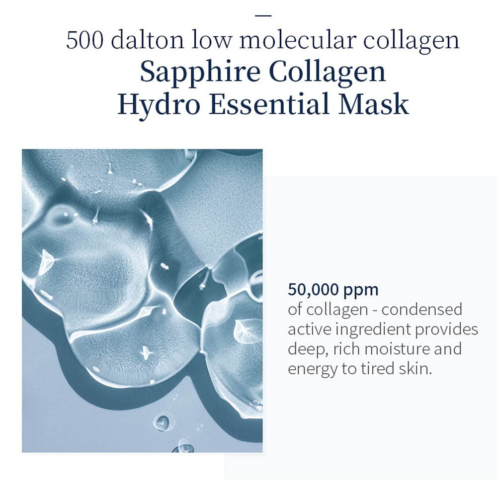 Sapphire Collagen Hydro Essential Mask 10 Sheets Skin Soothing Calming