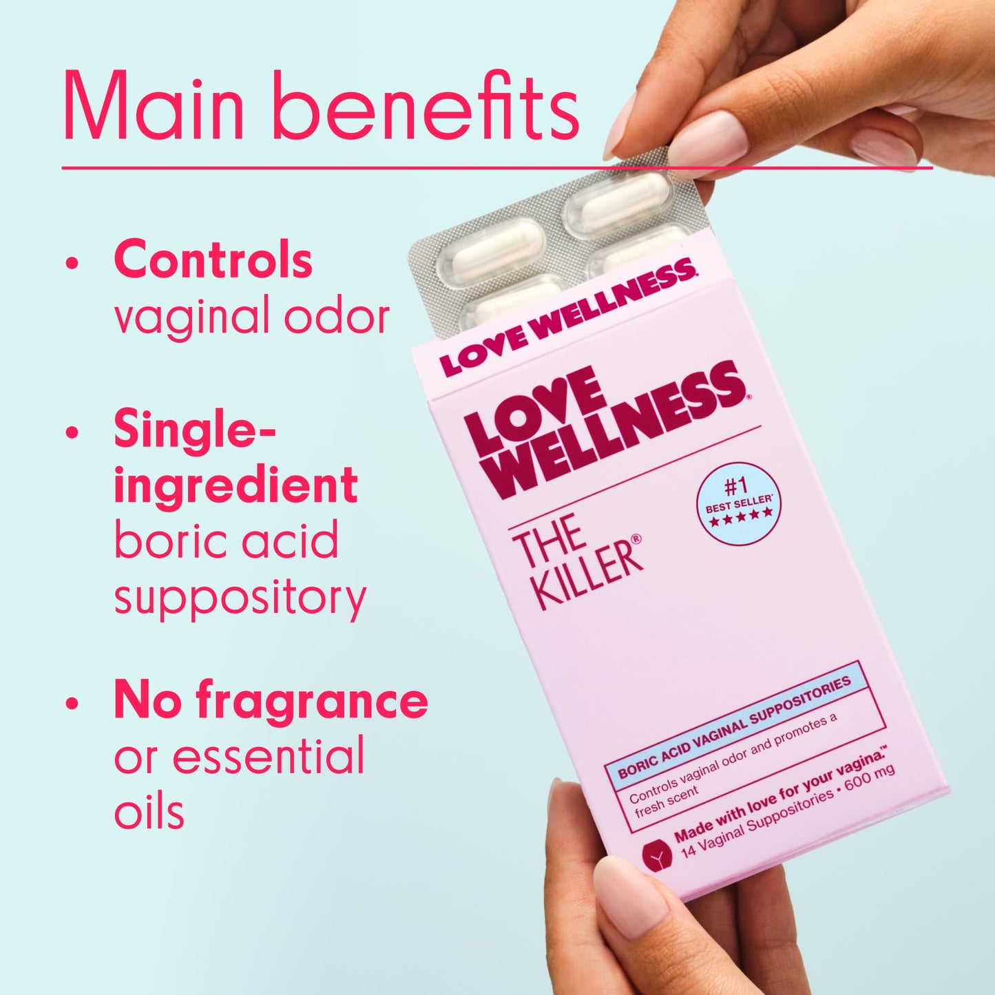 Love Wellness The Killer | Boric Acid Suppositories for Women