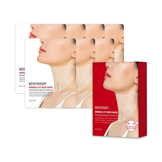 Wrinkle-Fit Neck Mask - Neck Wrinkle Patches, Neck Firming and Tightening Korean Deep Collagen Mask - Hyaluronic Acid Neck-Targeted Mesh Sheet Mask for Lifting Sagging Skin - Boosting Elasticity 7EA