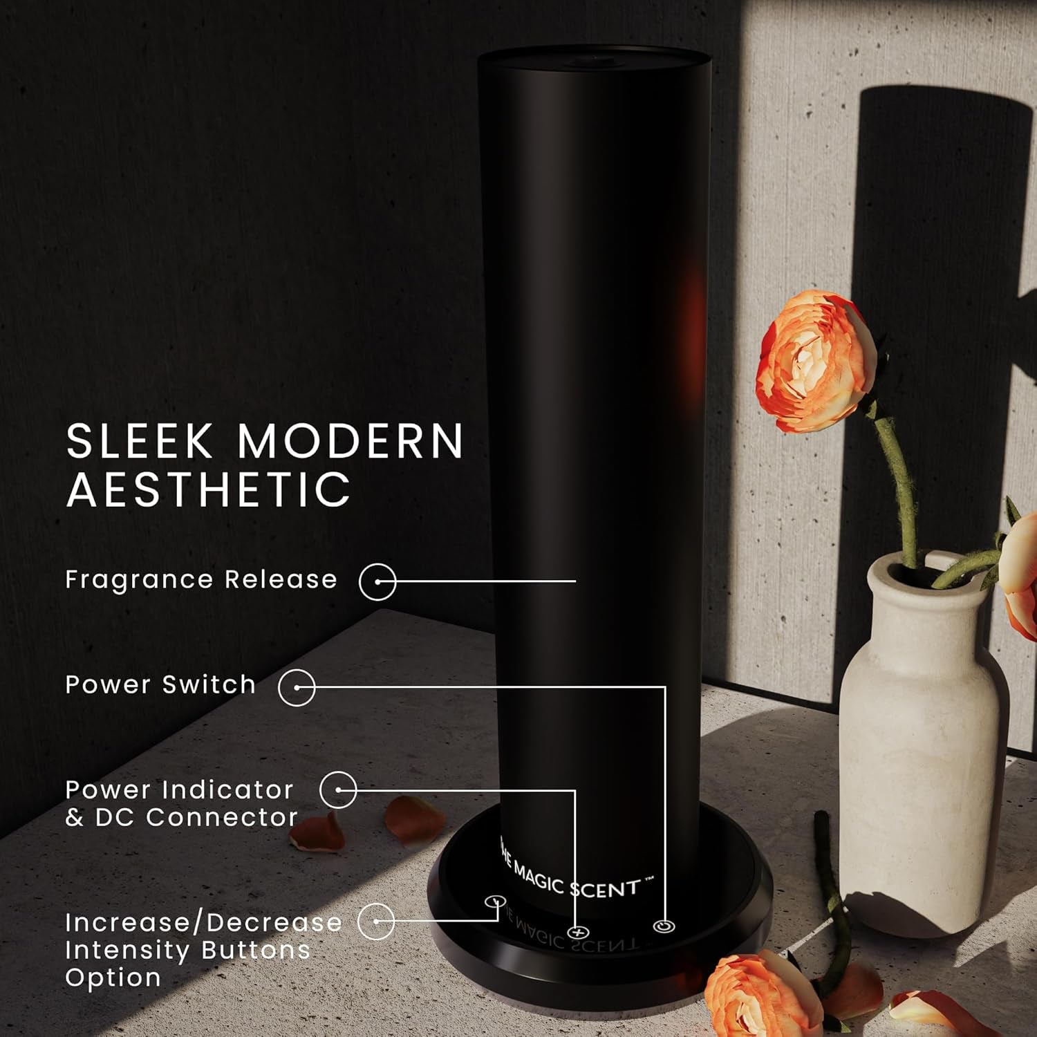 Bluetooth Diffuser Home & Office - Smart Ultra-Quiet Home & Hotel Diffuser Machine - Waterless Cold-Air Programmable Professional Diffusers for Essential Oils - Aroma Oil Included